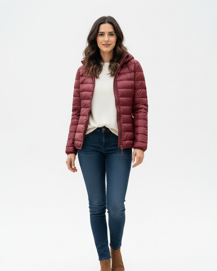 Damen Daunenjacke ultralight XXL mit Kapuze - Ansicht 5