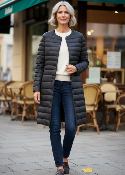 Daunenjacke Damen Schwarz leicht mit 85 % Daunen - Ansicht 1
