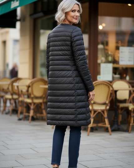 Daunenjacke Damen Schwarz leicht mit 85 % Daunen - Ansicht 2