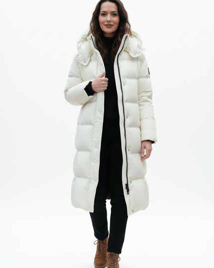 Daunenjacke Damen warm lang mit Kapuze, 90 % Daunen - Ansicht 5