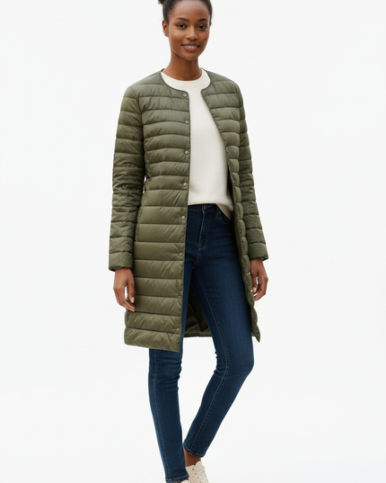 Leichte Daunenjacke Damen Grün mit Daunenfüllung - Ansicht 5