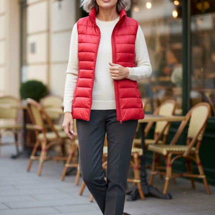 Ultraleichte Daunenweste Damen rot 280 g - Ansicht 1