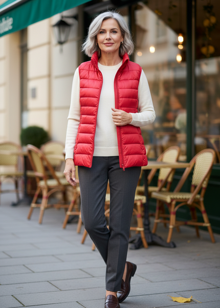 Ultraleichte Daunenweste Damen rot 280 g - Ansicht 1