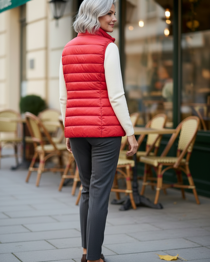Ultraleichte Daunenweste Damen rot 280 g - Ansicht 2