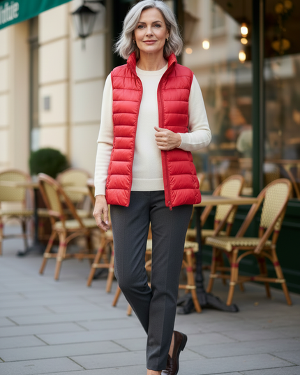 Ultraleichte Daunenweste Damen rot 280 g - Ansicht 3