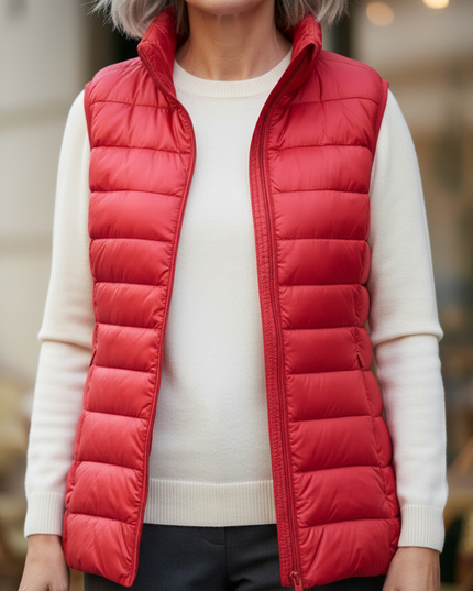 Ultraleichte Daunenweste Damen rot 280 g - Ansicht 4