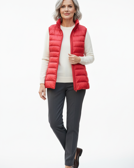 Ultraleichte Daunenweste Damen rot 280 g - Ansicht 5
