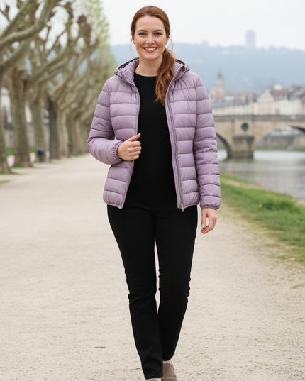 Ultraleichte dünne Daunenjacke Damen mit Kapuze - Ansicht 1