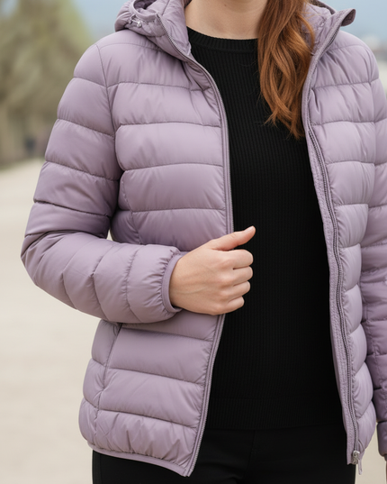 Ultraleichte dünne Daunenjacke Damen mit Kapuze - Ansicht 4