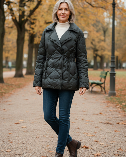 Warm wattierte Daunenjacke schwarz 90% Daunen - Ansicht 1