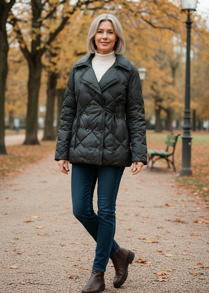 Warm wattierte Daunenjacke schwarz 90% Daunen - Ansicht 1