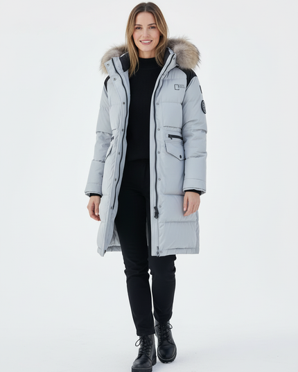 Wasserdichter Daunenparka Damen mit Kapuze - Ansicht 5